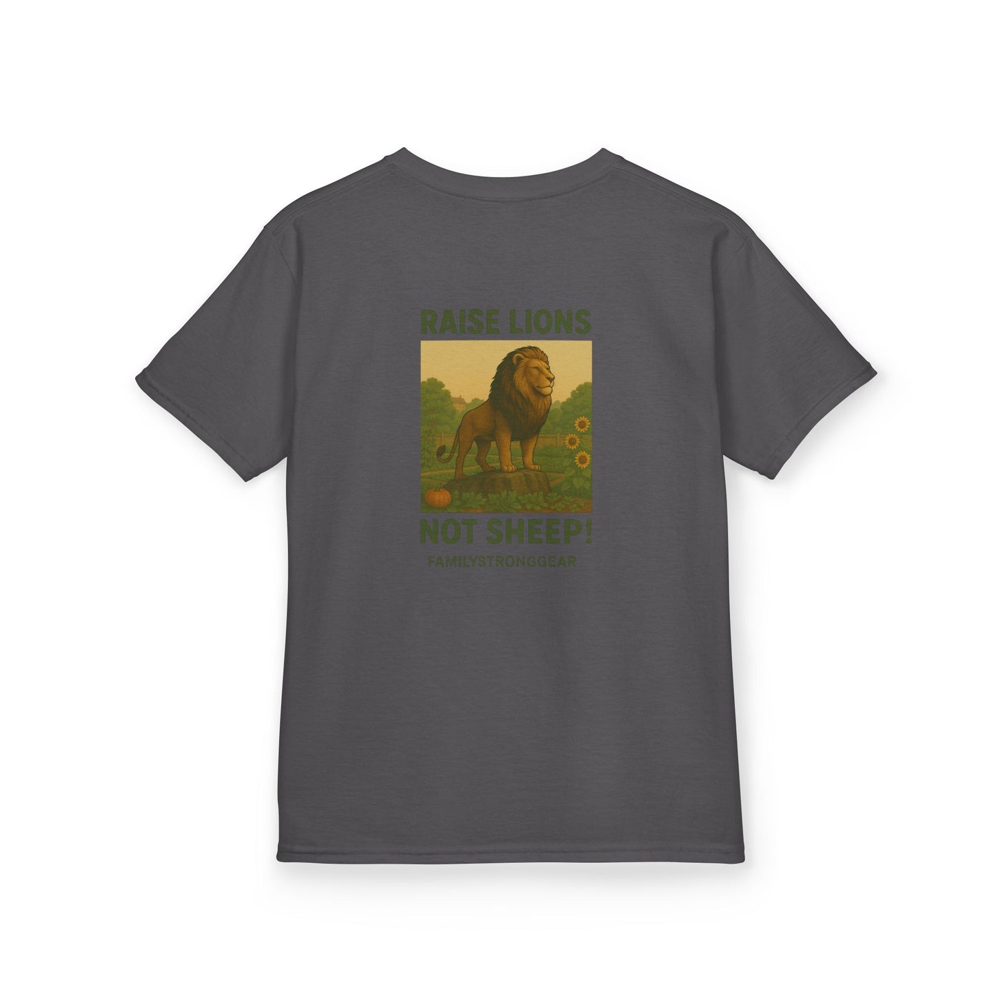 "Raise Lions Not Sheep" Kids Graphic Heavy Cotton Tee