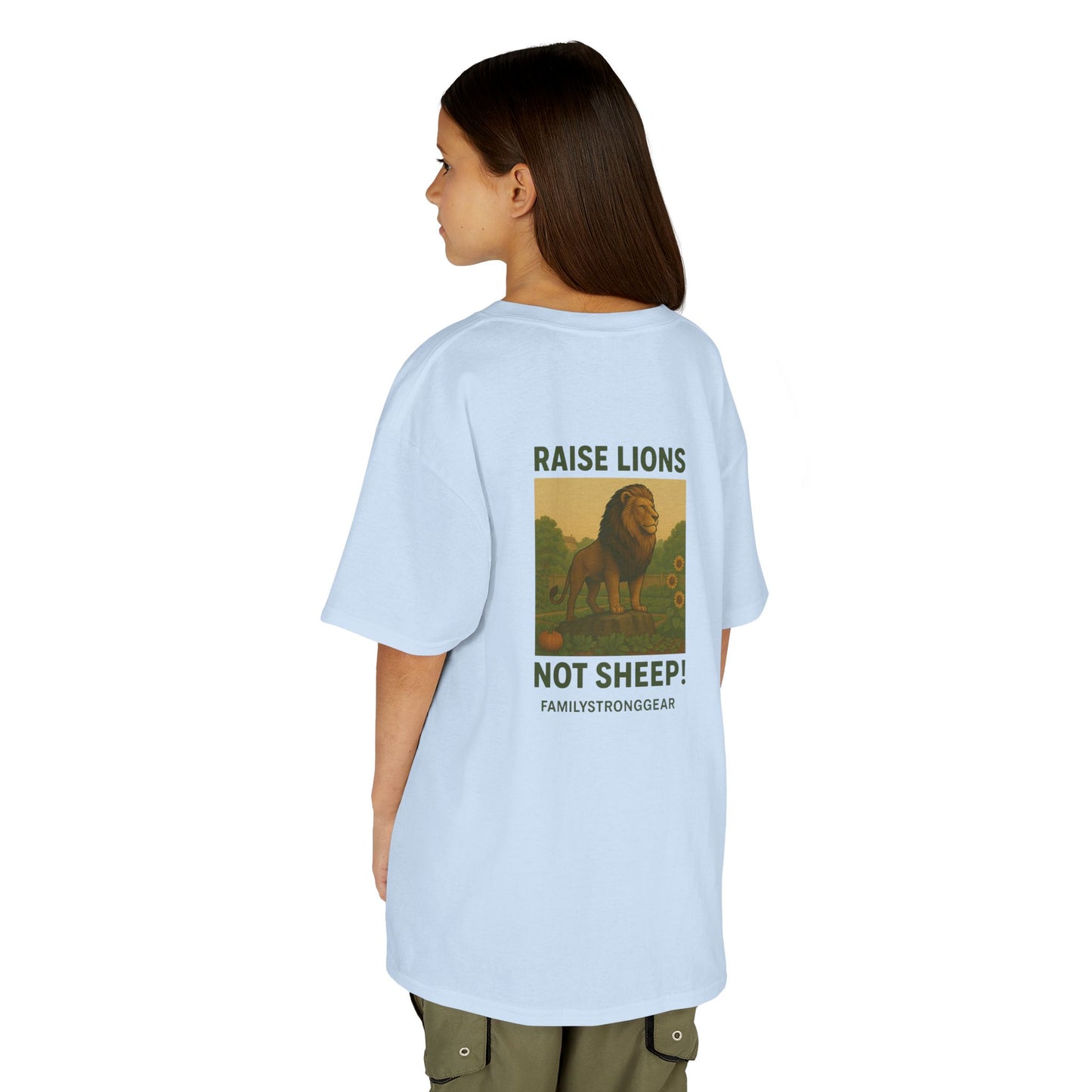 "Raise Lions Not Sheep" Kids Graphic Heavy Cotton Tee