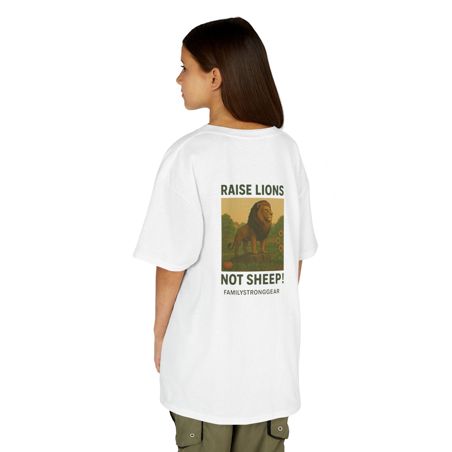 "Raise Lions Not Sheep" Kids Graphic Heavy Cotton Tee