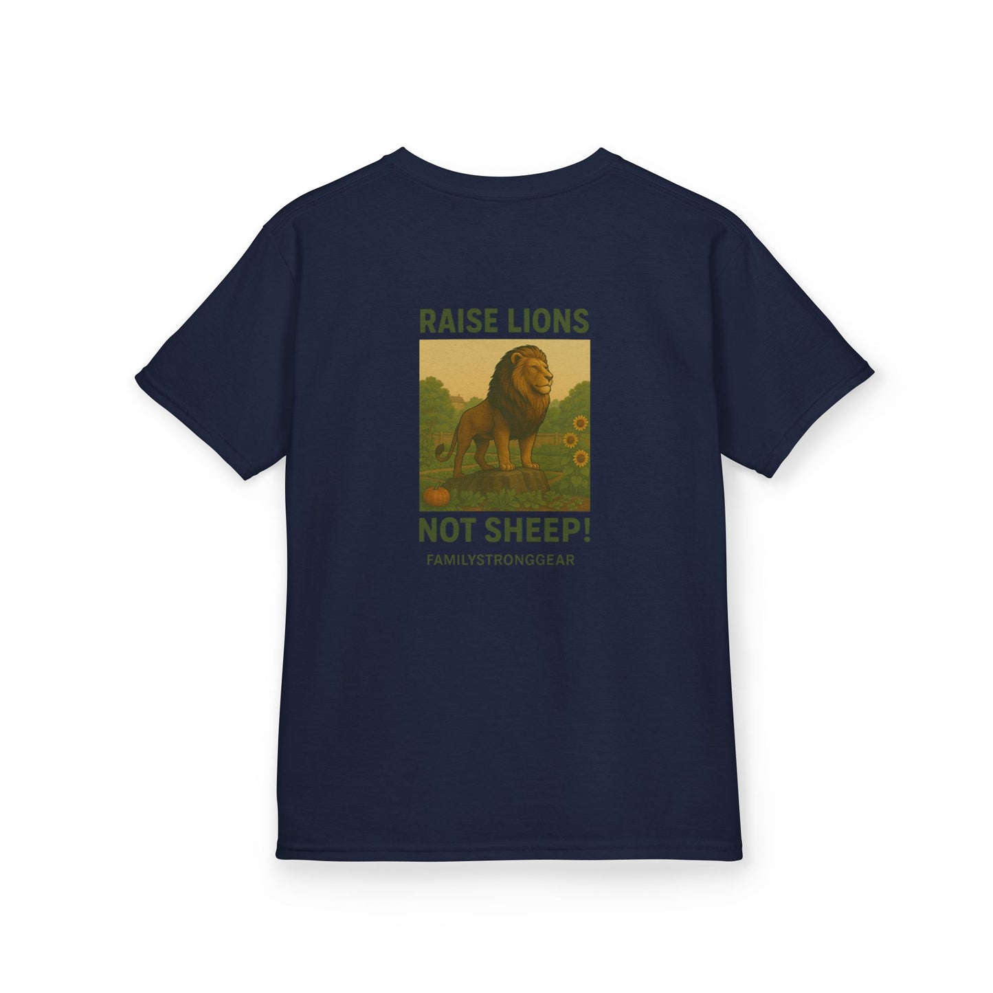 "Raise Lions Not Sheep" Kids Graphic Heavy Cotton Tee