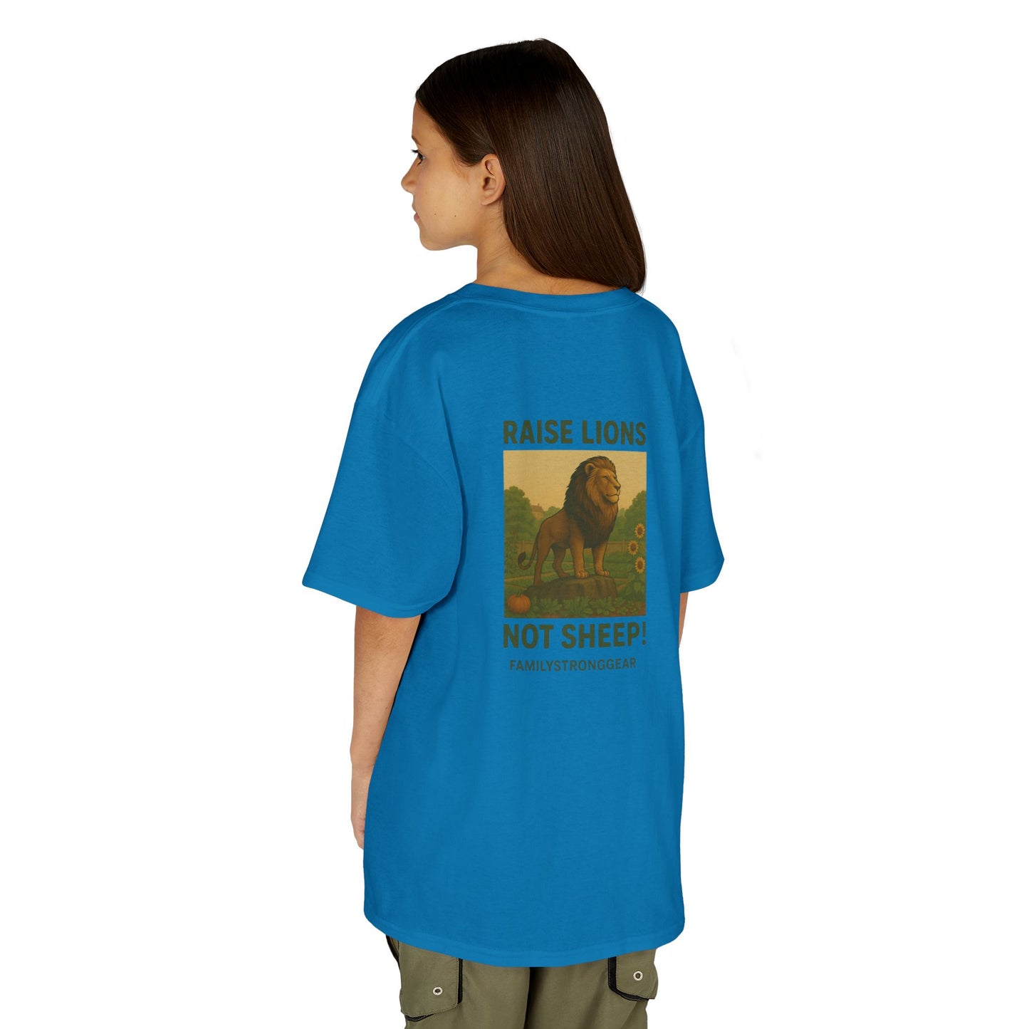 "Raise Lions Not Sheep" Kids Graphic Heavy Cotton Tee