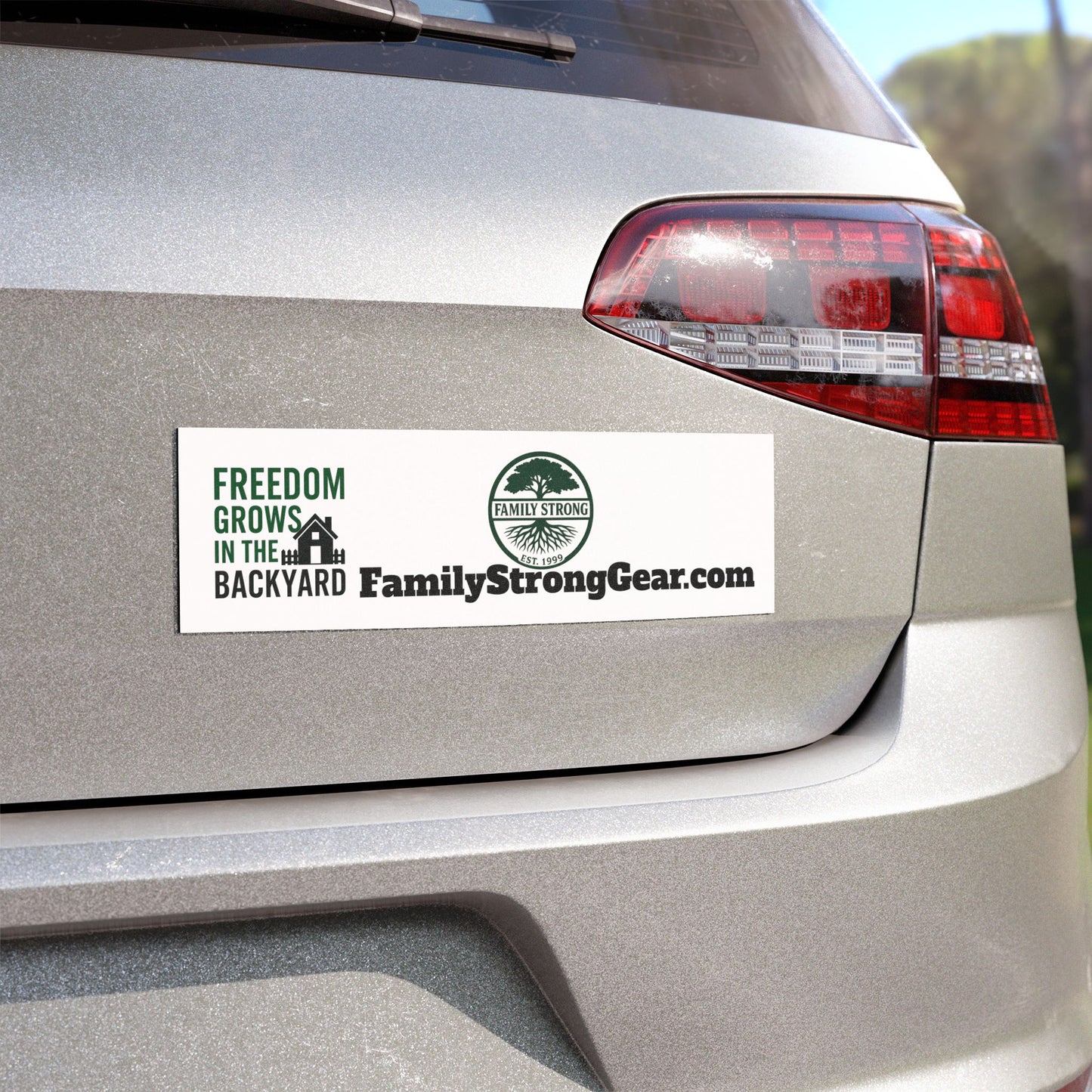 Family Strong Car Magnet - Freedom Grows in the Backyard Decor