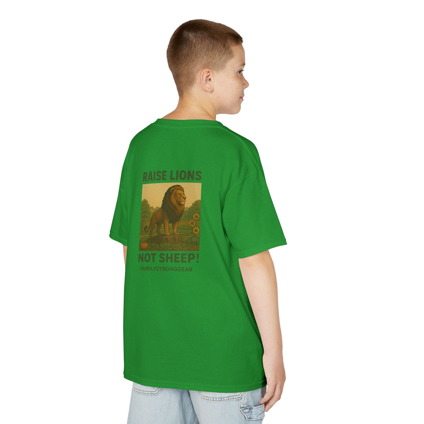 "Raise Lions Not Sheep" Kids Graphic Heavy Cotton Tee