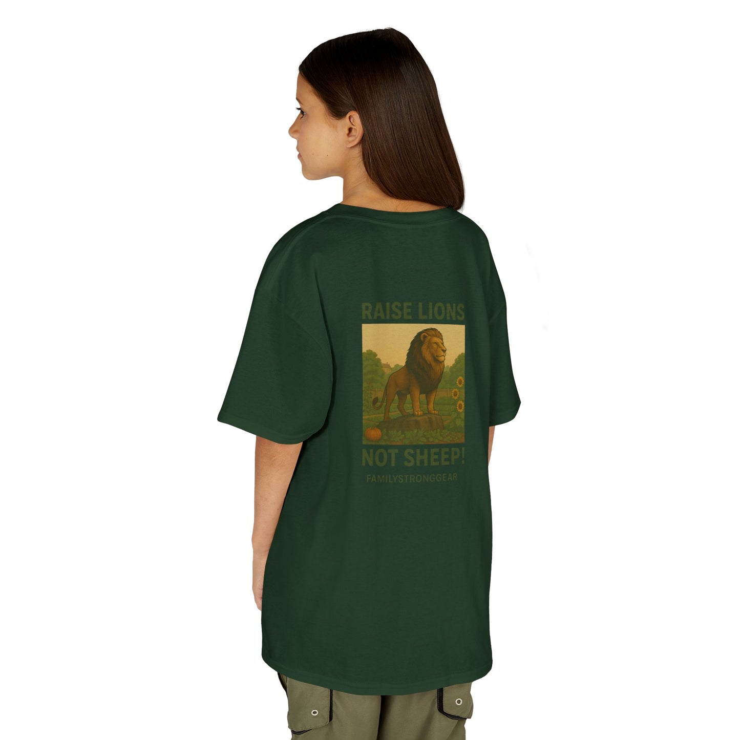 "Raise Lions Not Sheep" Kids Graphic Heavy Cotton Tee