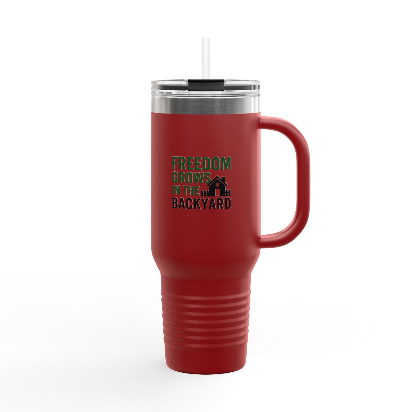 40oz Insulated Travel Mug - Freedom Grows in the Backyard