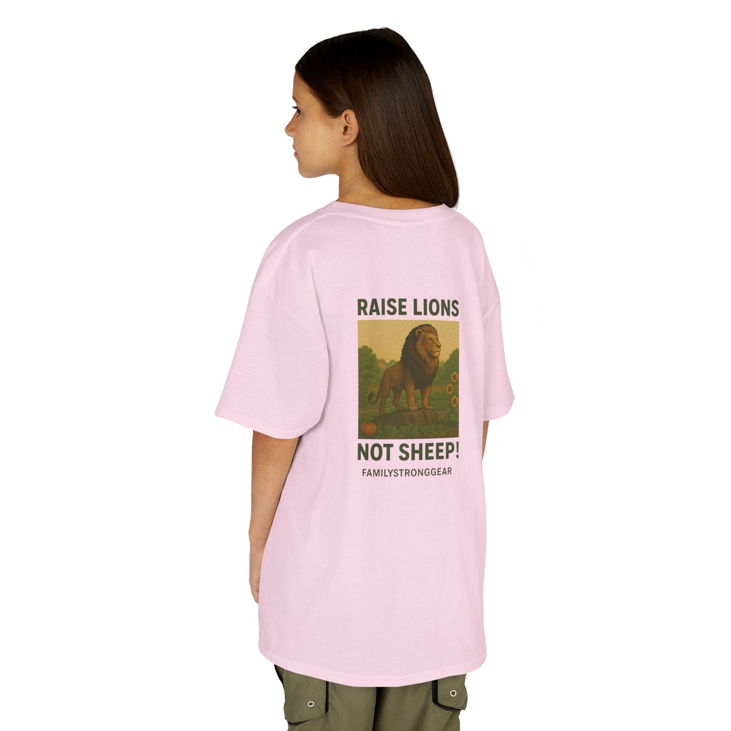 "Raise Lions Not Sheep" Kids Graphic Heavy Cotton Tee