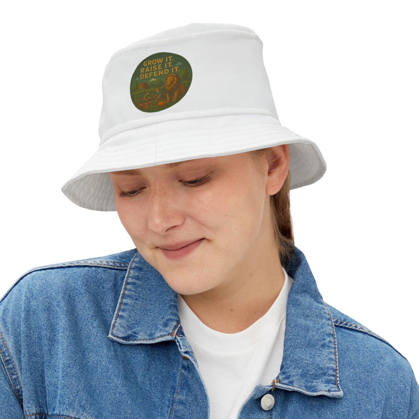 "Grow It. Raise It. Defend It." Unisex Bucket Hat -2 sizes, 2 colors