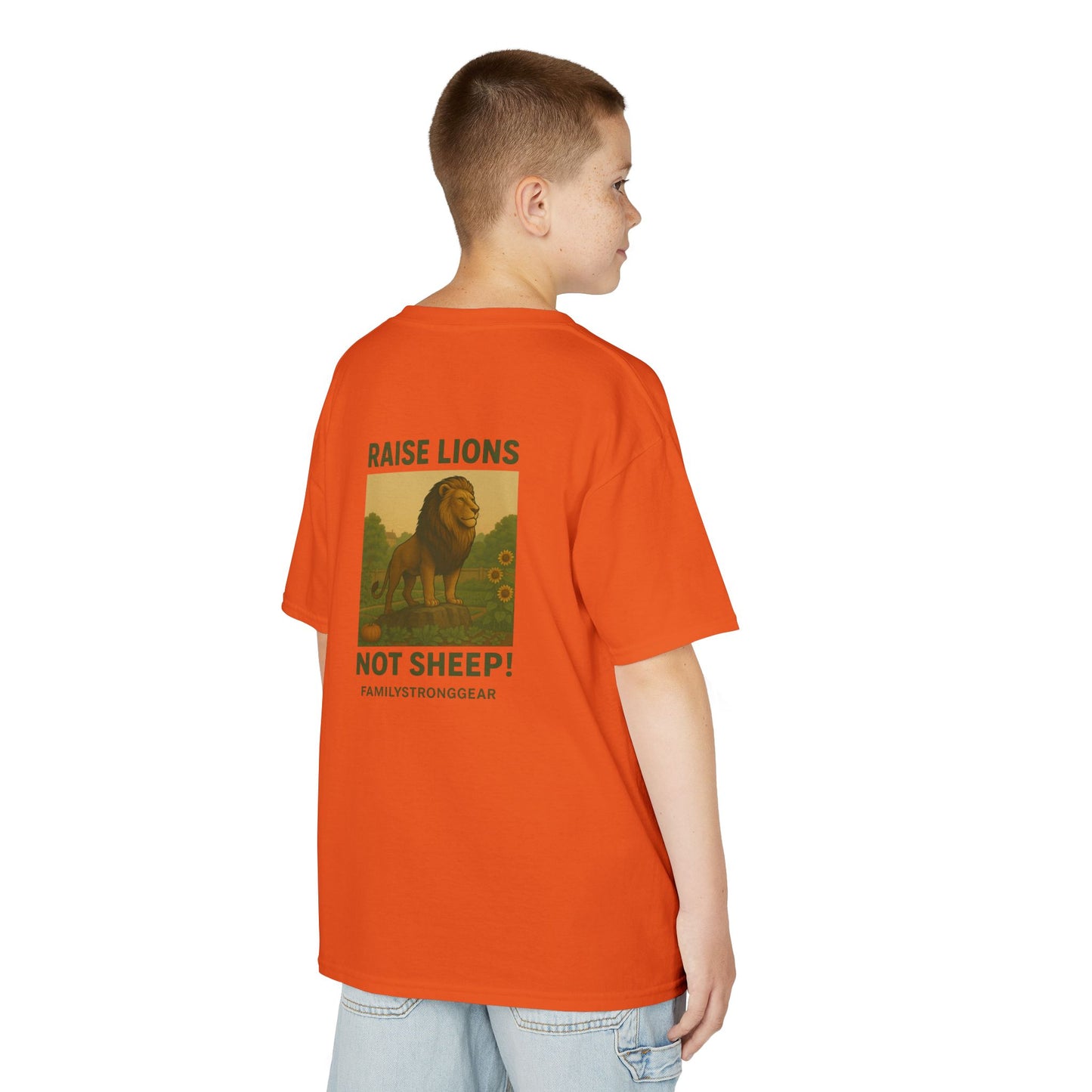"Raise Lions Not Sheep" Kids Graphic Heavy Cotton Tee
