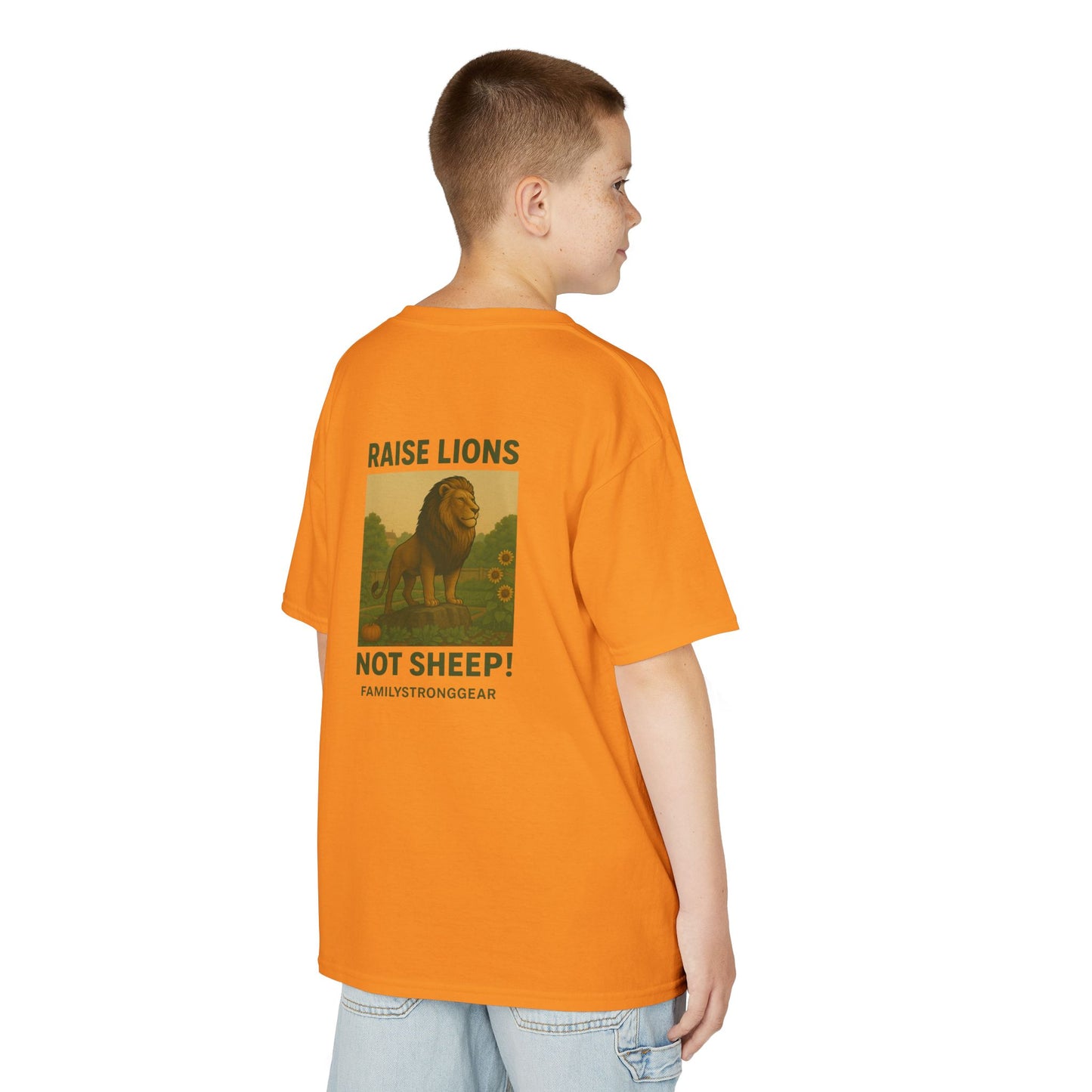 "Raise Lions Not Sheep" Kids Graphic Heavy Cotton Tee