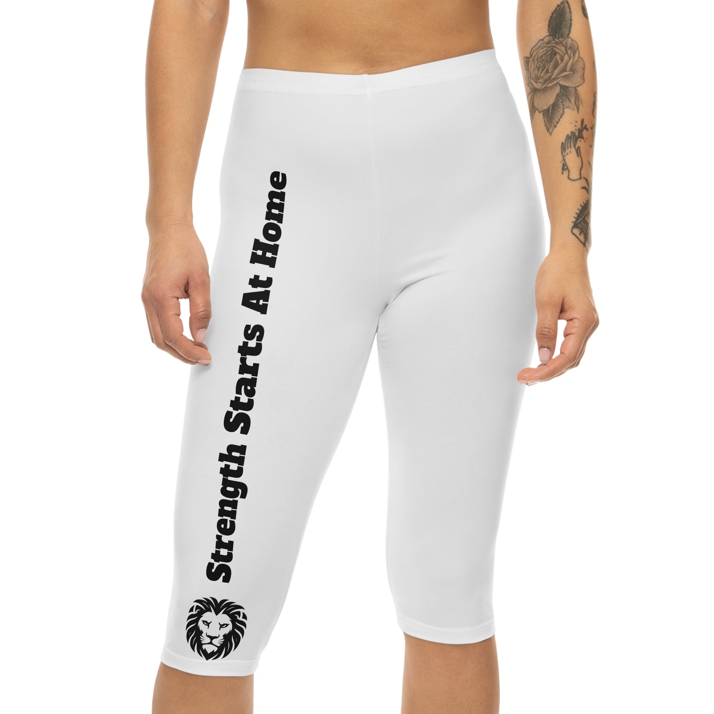 Women’s Capri Leggings - Strength Starts At Home | Family Strong Gear- Multiple sizes