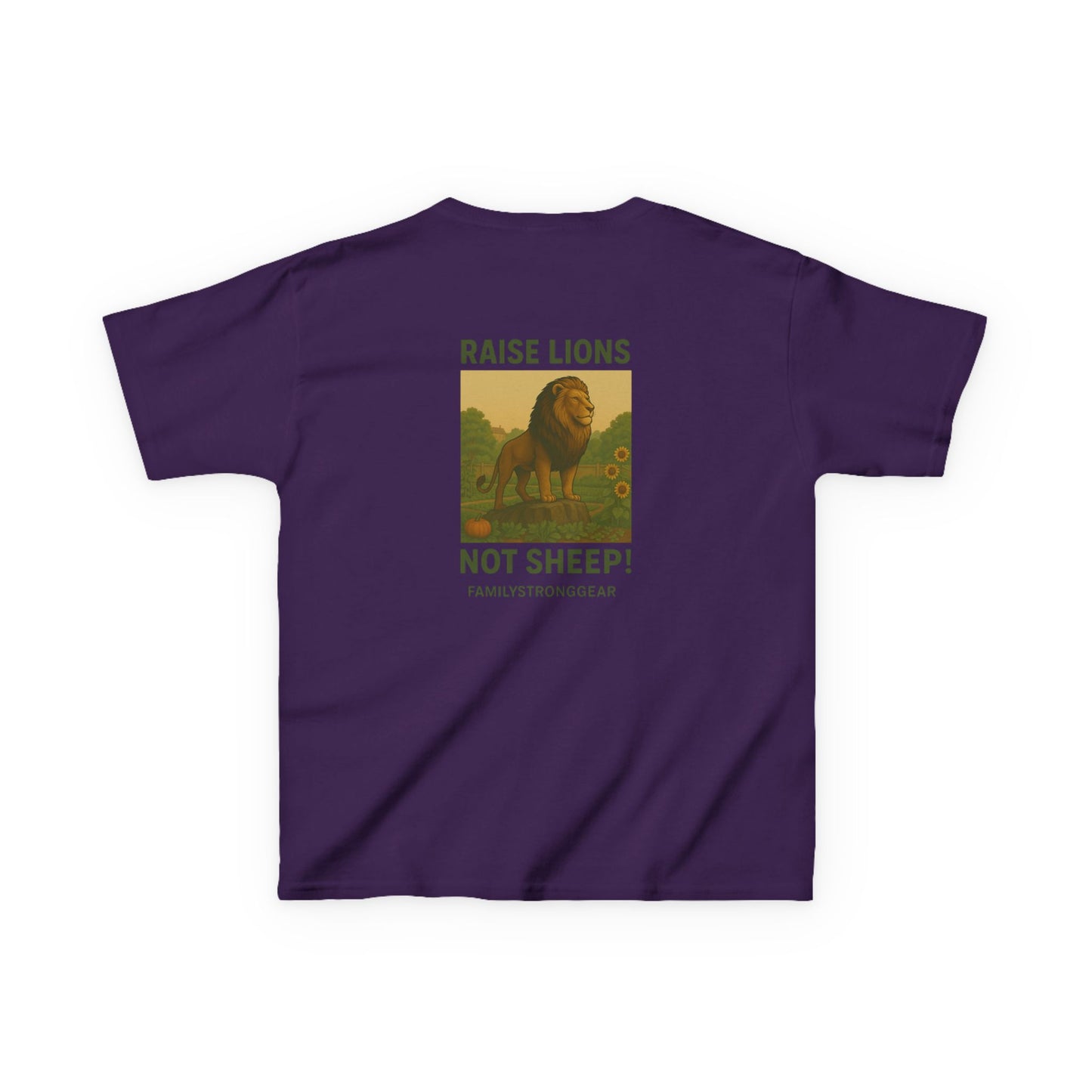 "Raise Lions Not Sheep" Kids Graphic Heavy Cotton Tee