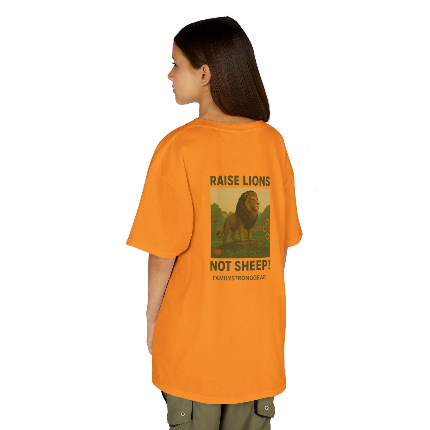 "Raise Lions Not Sheep" Kids Graphic Heavy Cotton Tee