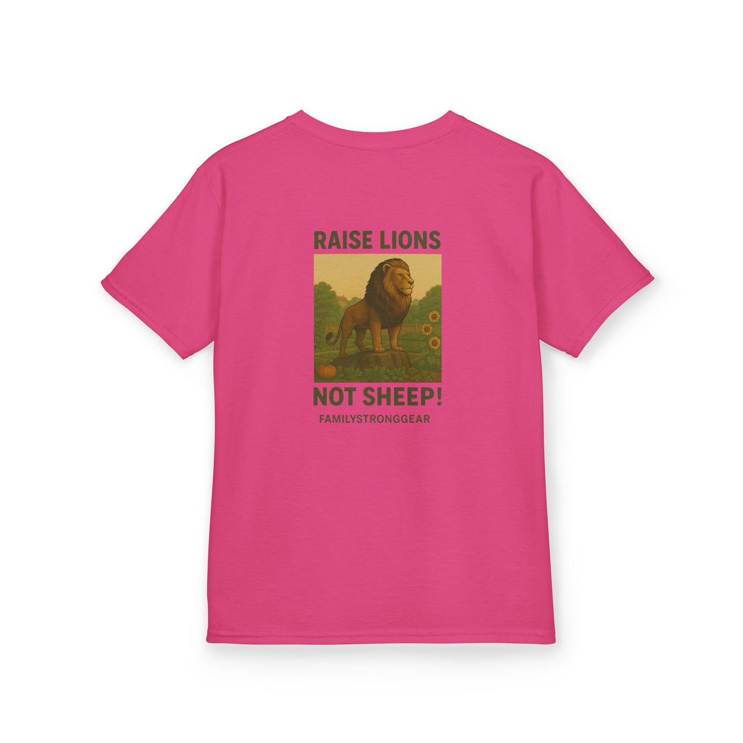 "Raise Lions Not Sheep" Kids Graphic Heavy Cotton Tee