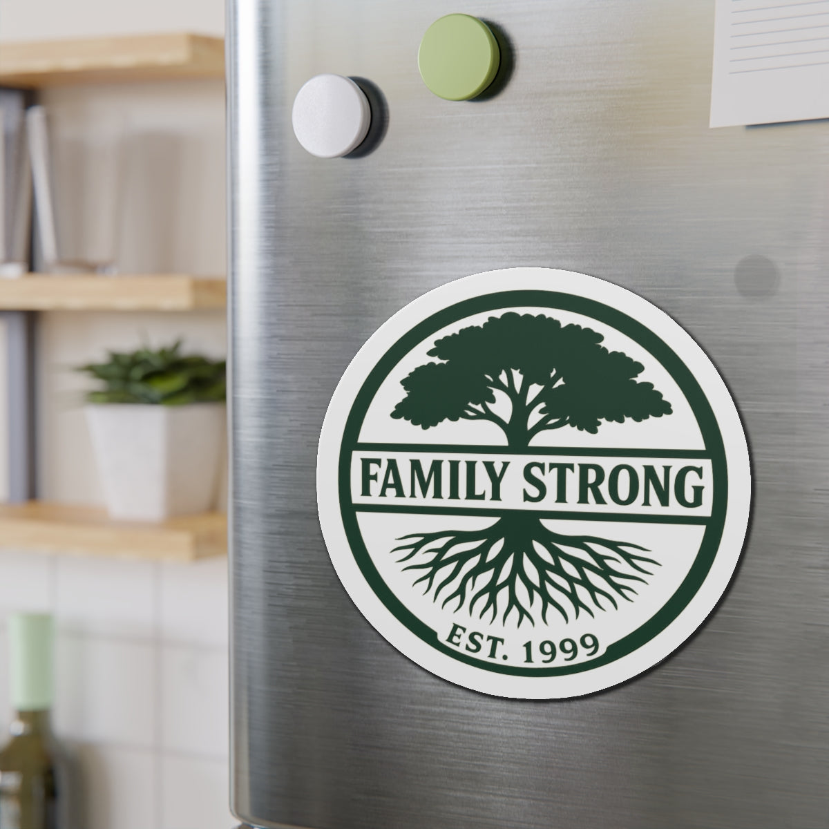 Family Strong Die-Cut Magnet - Inspirational Home Decor, Perfect for Family Celebrations