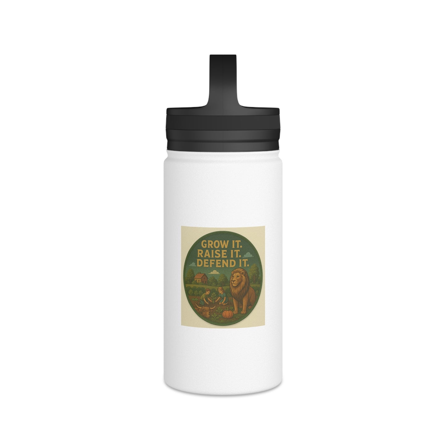 Adventure-Ready Stainless Steel Water Bottle with Handle Lid - Perfect for Outdoor Enthusiasts
