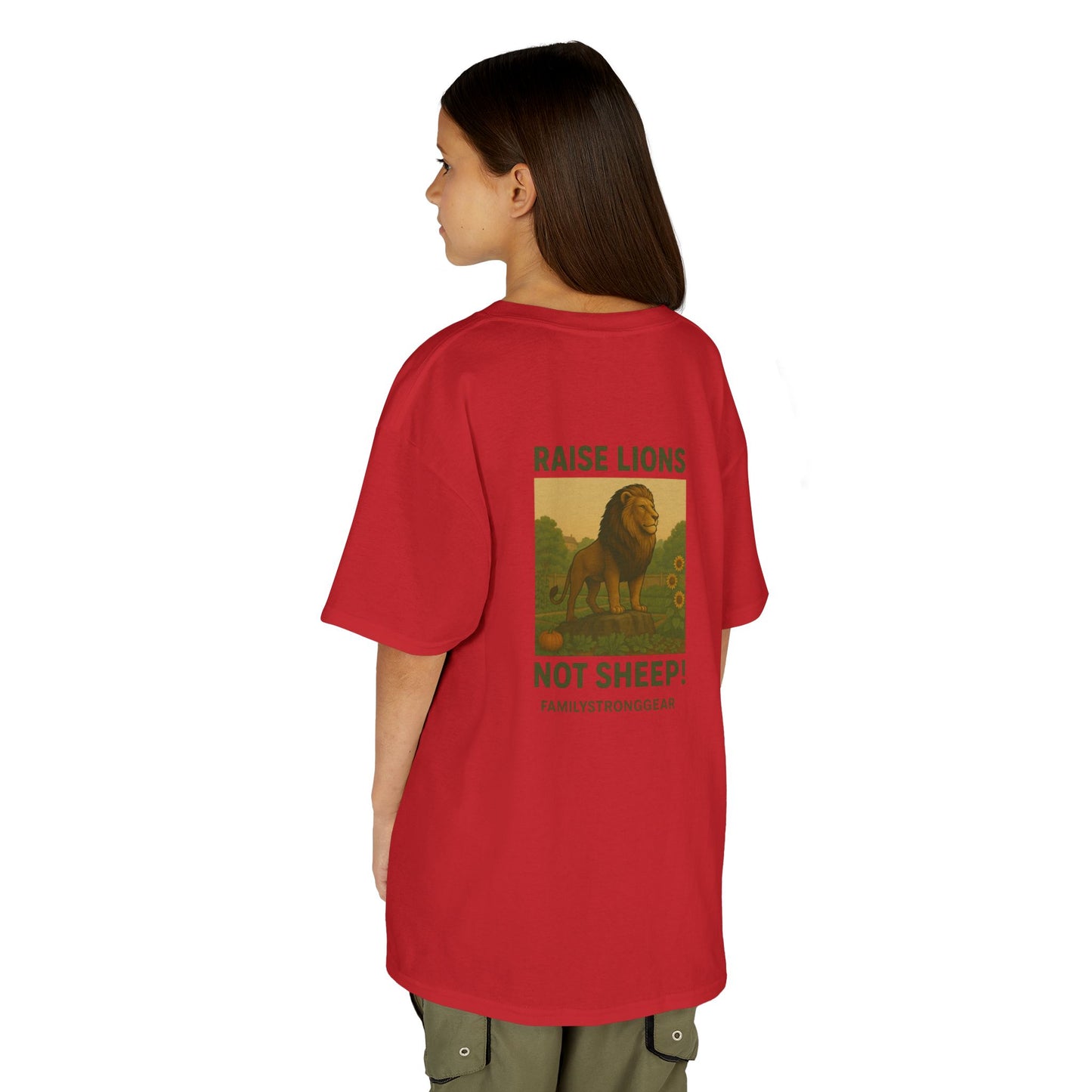 "Raise Lions Not Sheep" Kids Graphic Heavy Cotton Tee
