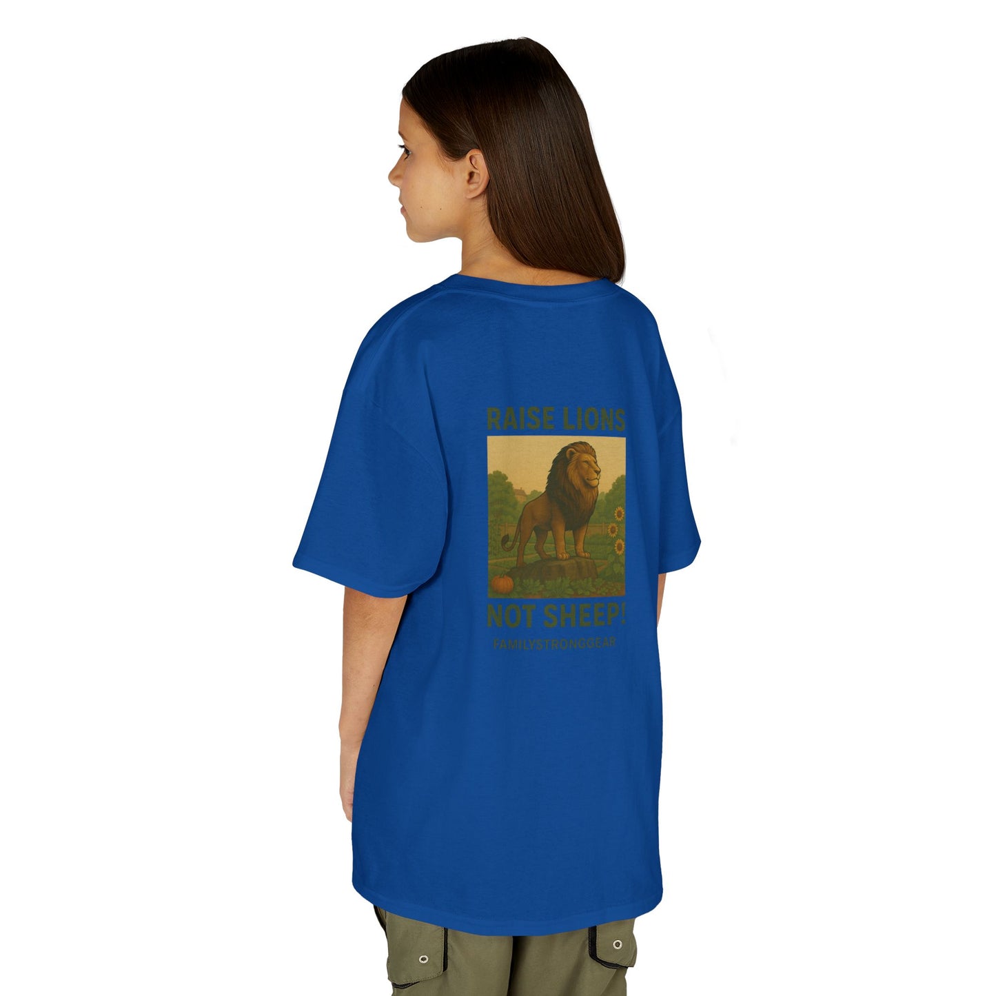 "Raise Lions Not Sheep" Kids Graphic Heavy Cotton Tee
