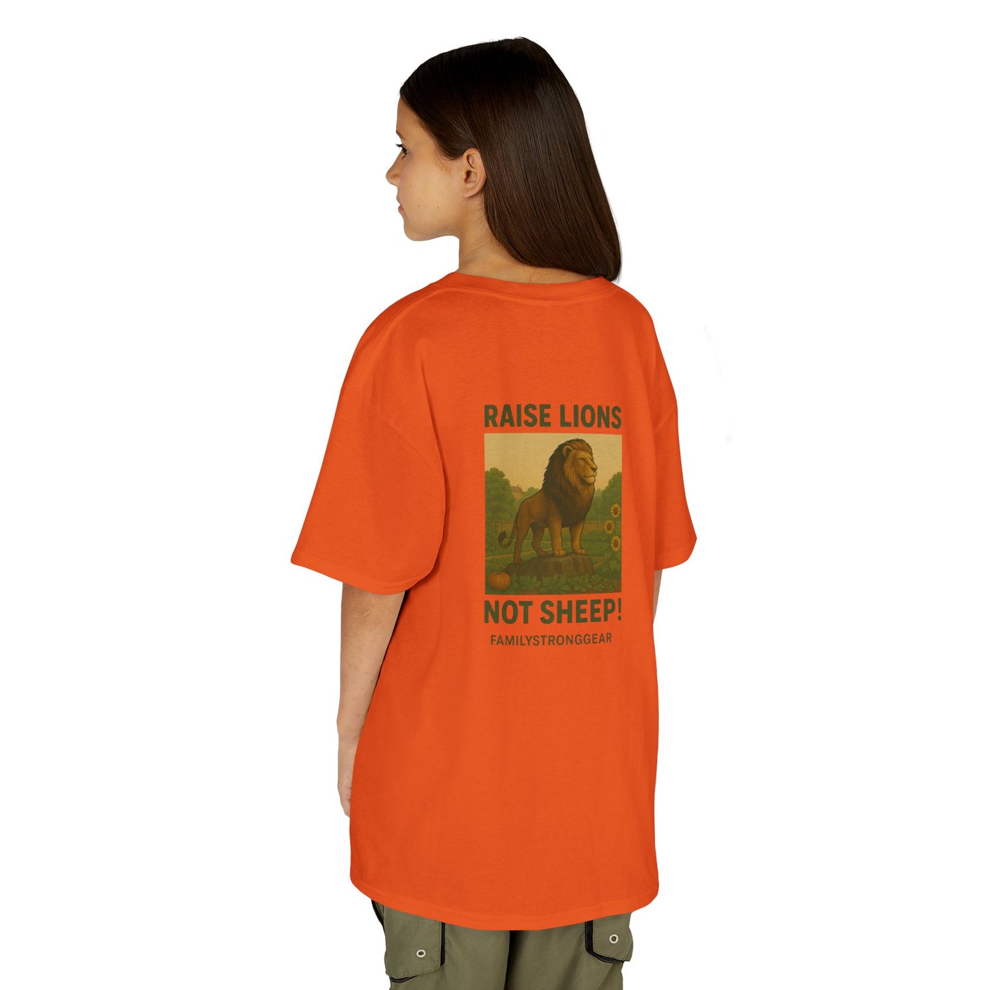 "Raise Lions Not Sheep" Kids Graphic Heavy Cotton Tee