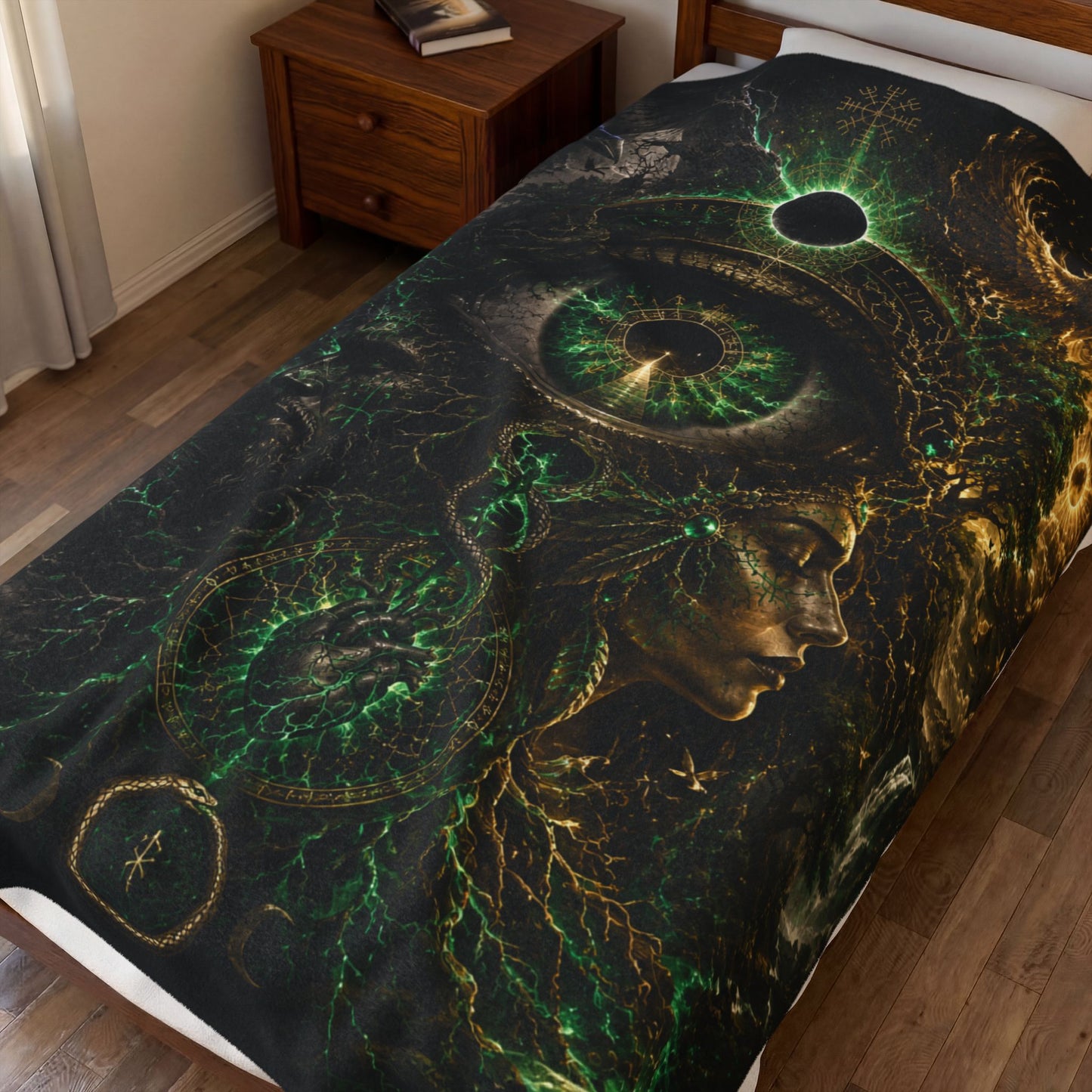 The Emerald Awakening — Premium Visionary Plush Blanket