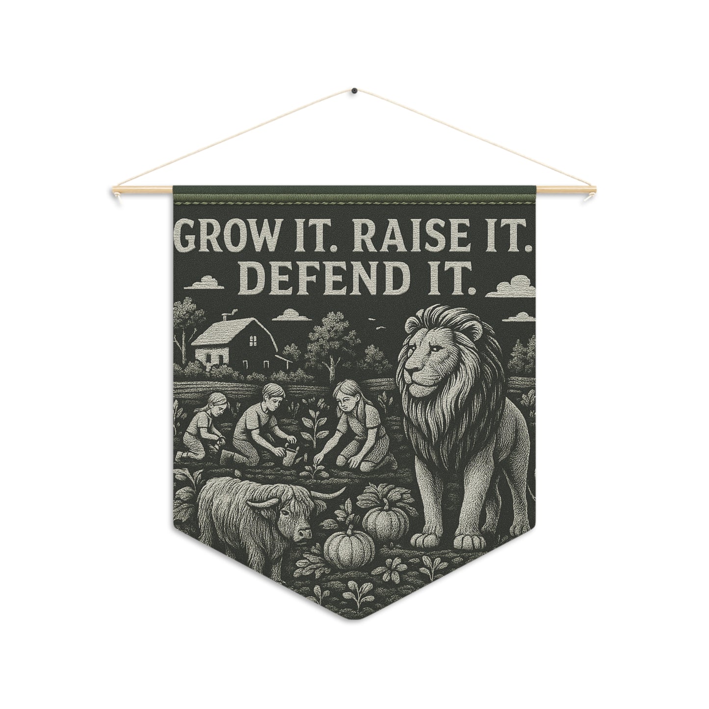 Inspirational Pennant Banner - "Grow It. Raise It. Defend It." - Home Decor for Gardeners & Nature Lovers