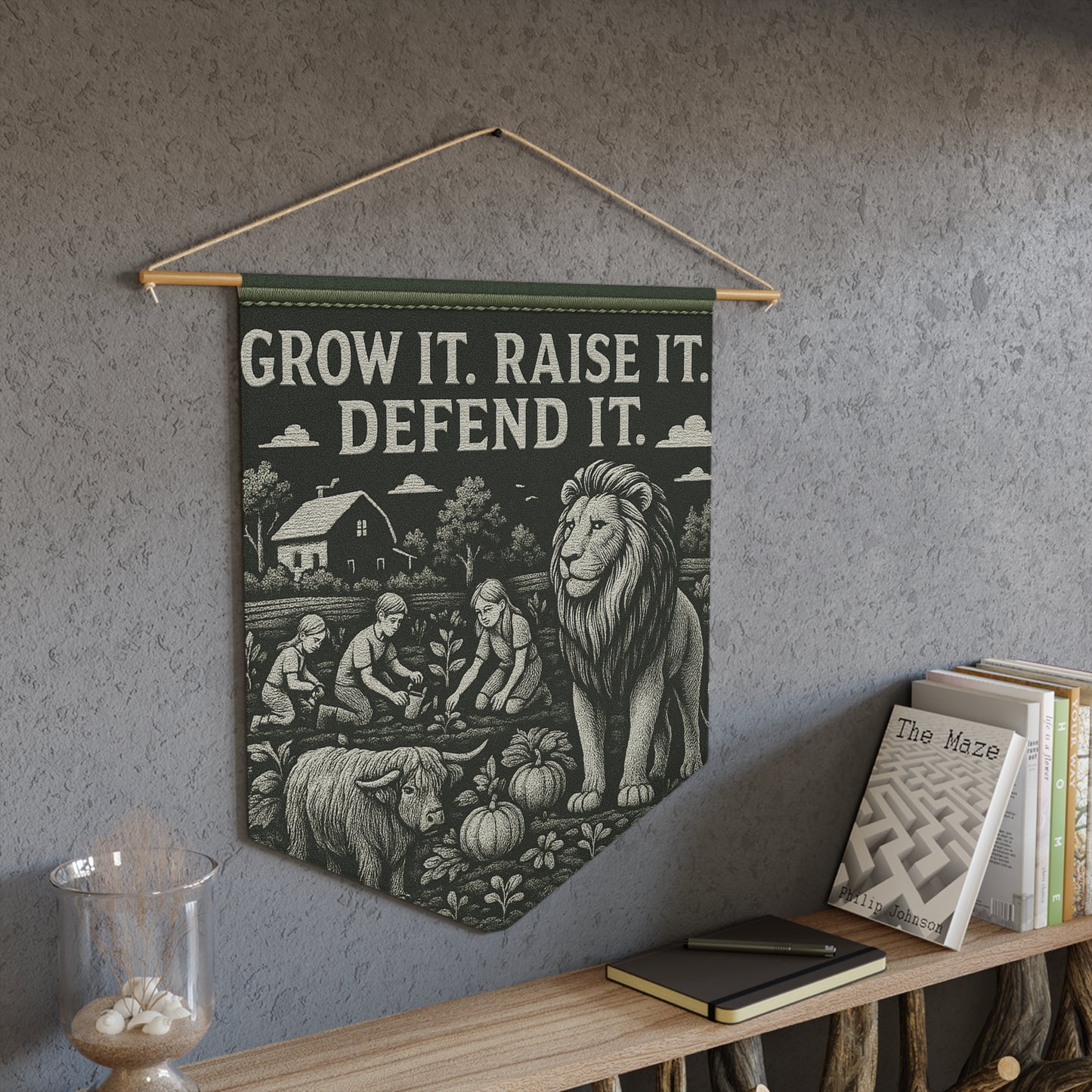 Inspirational Pennant Banner - "Grow It. Raise It. Defend It." - Home Decor for Gardeners & Nature Lovers