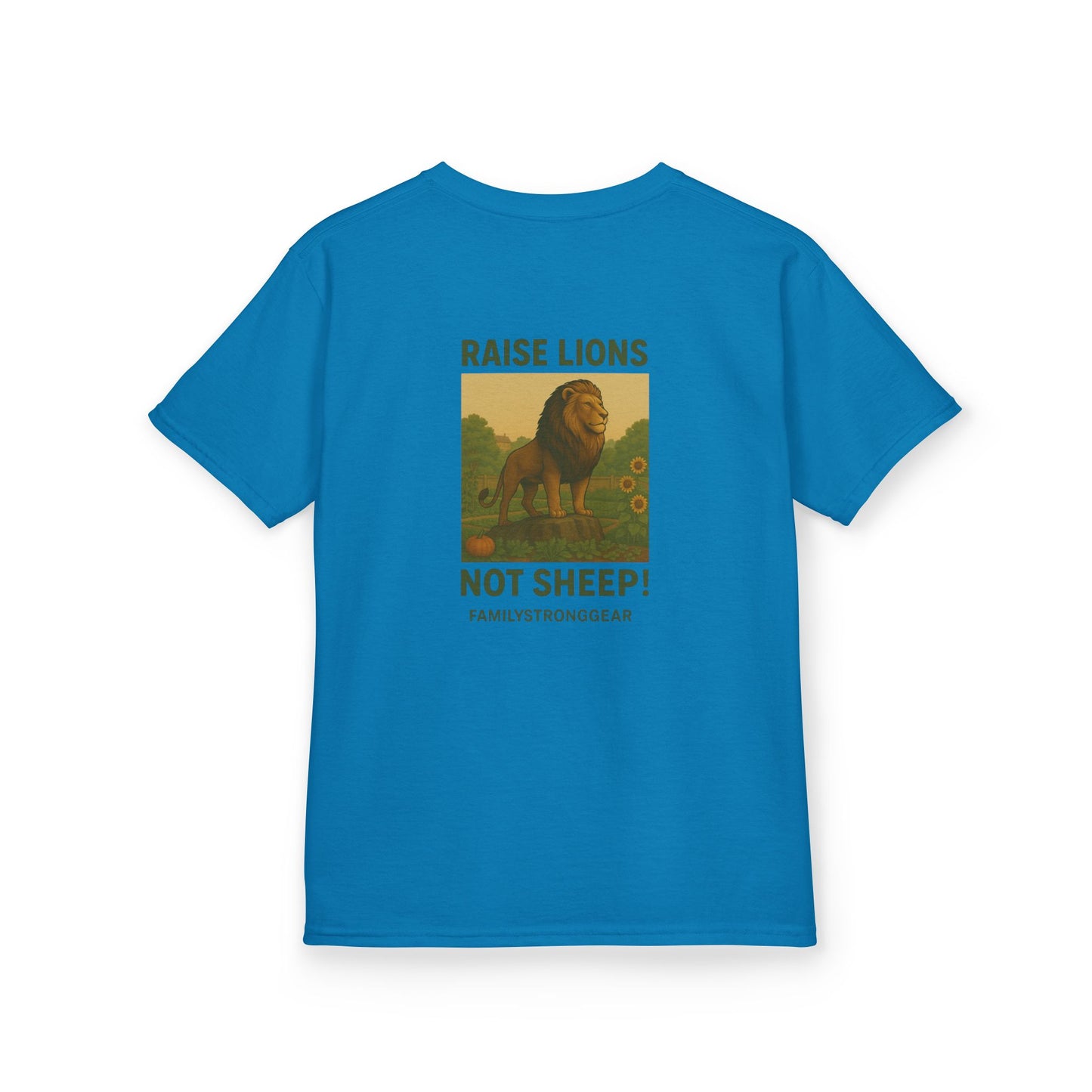 "Raise Lions Not Sheep" Kids Graphic Heavy Cotton Tee