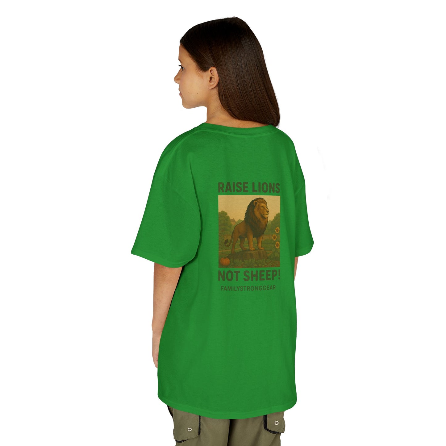 "Raise Lions Not Sheep" Kids Graphic Heavy Cotton Tee
