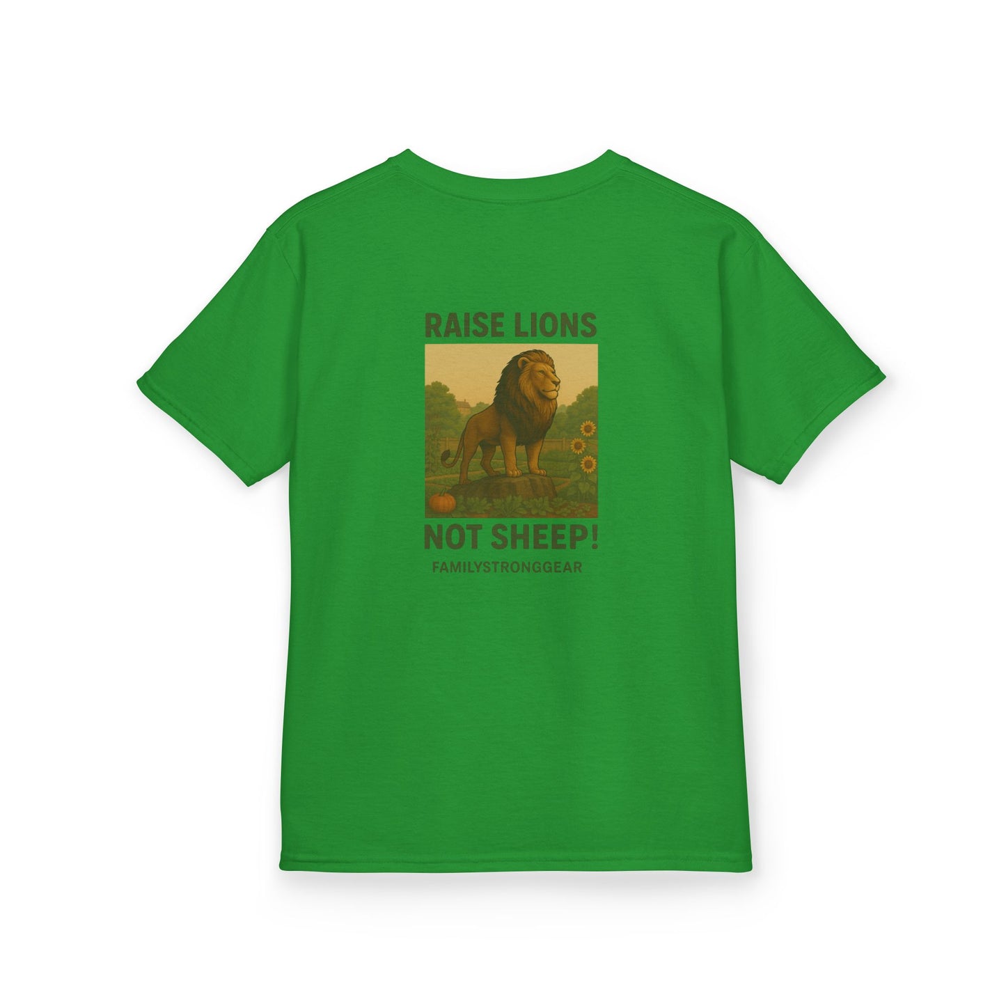 "Raise Lions Not Sheep" Kids Graphic Heavy Cotton Tee