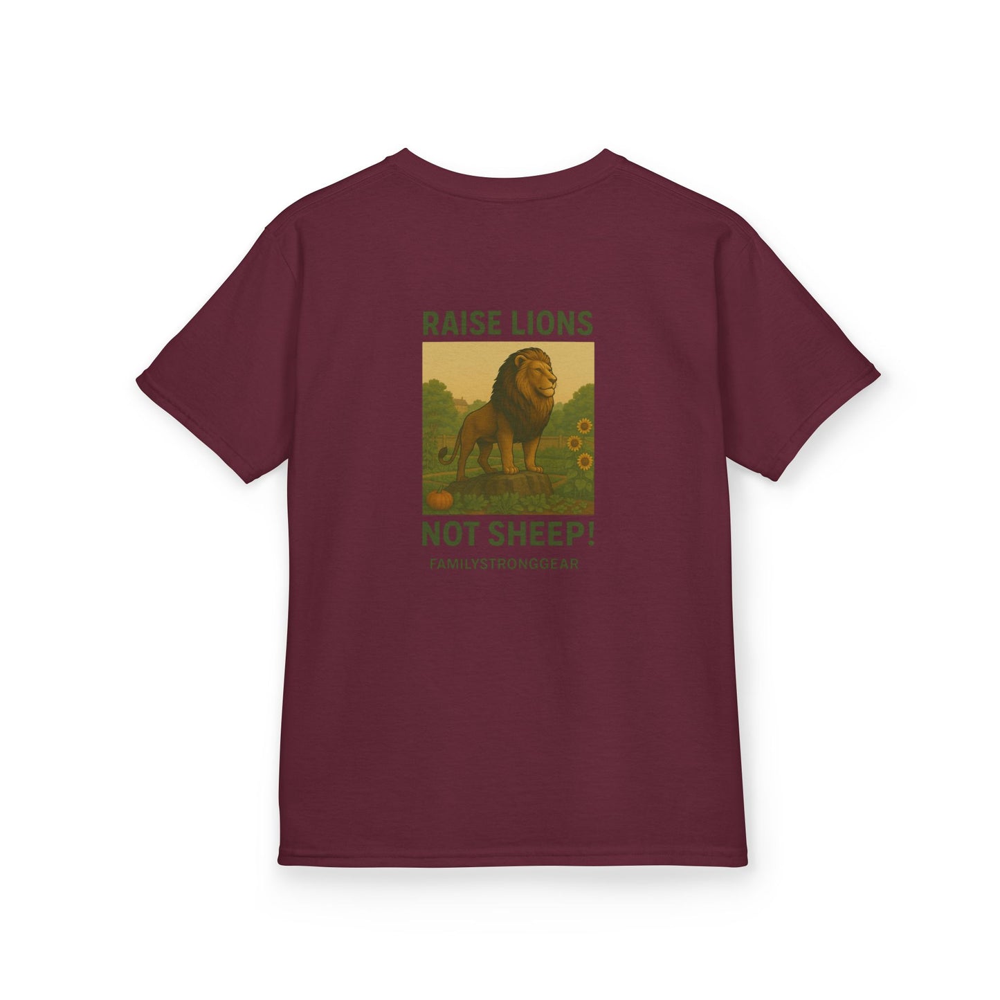 "Raise Lions Not Sheep" Kids Graphic Heavy Cotton Tee