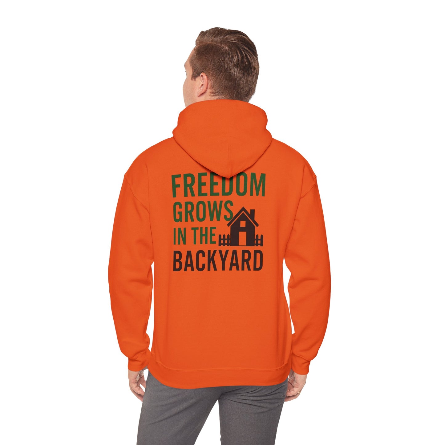 Freedom Grows In The Backyard! Unisex Hooded Sweatshirt | Cozy Garden Style- S-5XL (Multiple Colors available)