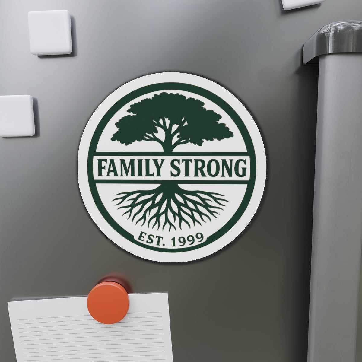 Family Strong Die-Cut Magnet - Inspirational Home Decor, Perfect for Family Celebrations