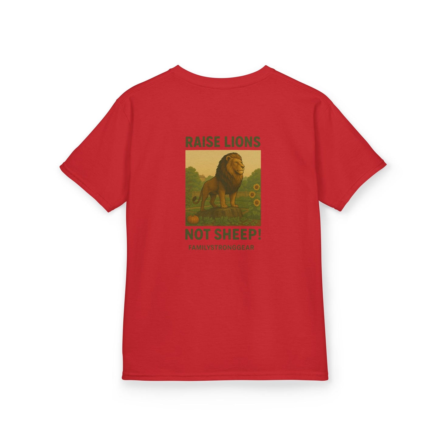 "Raise Lions Not Sheep" Kids Graphic Heavy Cotton Tee