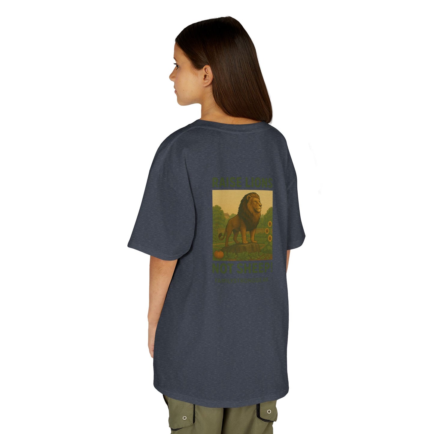 "Raise Lions Not Sheep" Kids Graphic Heavy Cotton Tee