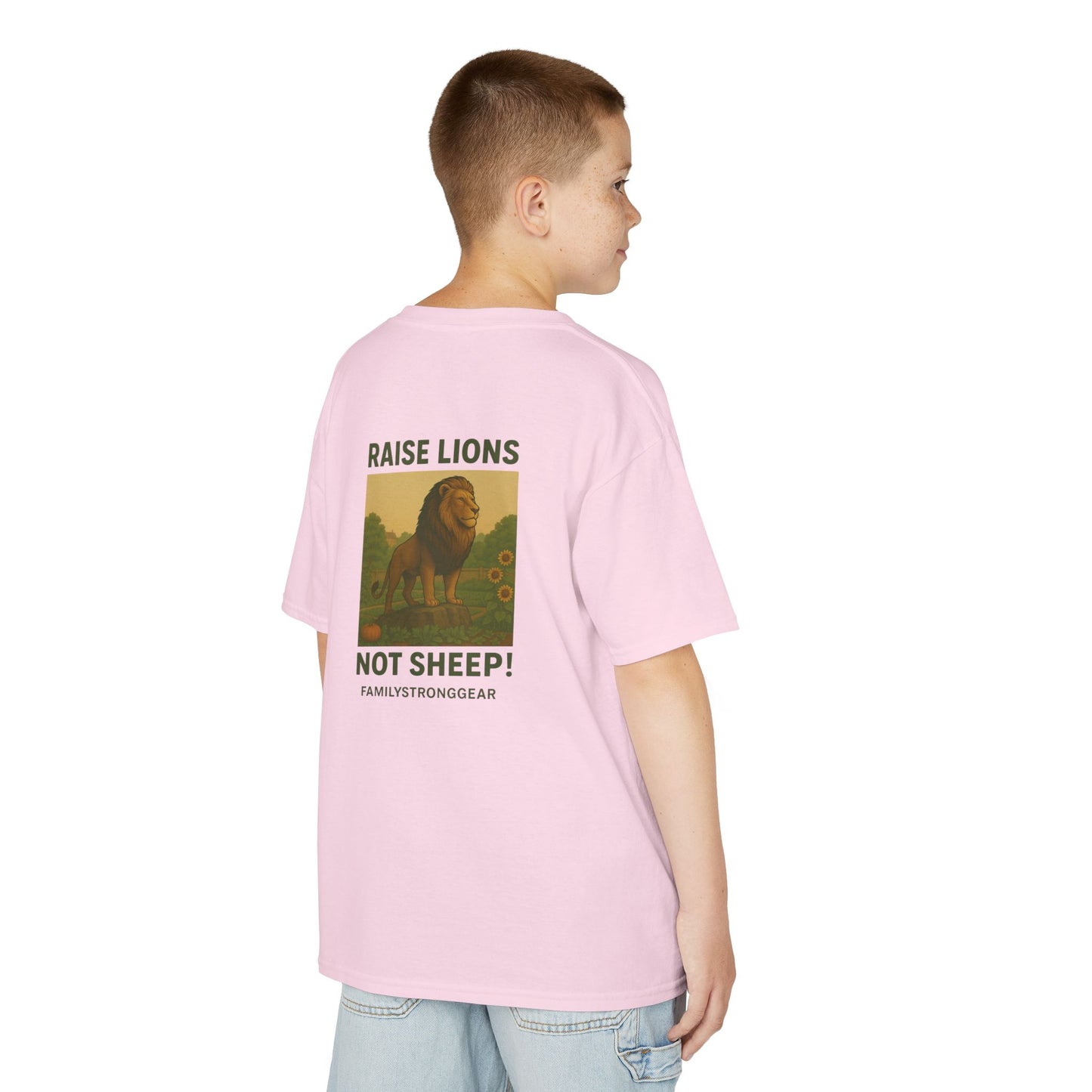 "Raise Lions Not Sheep" Kids Graphic Heavy Cotton Tee