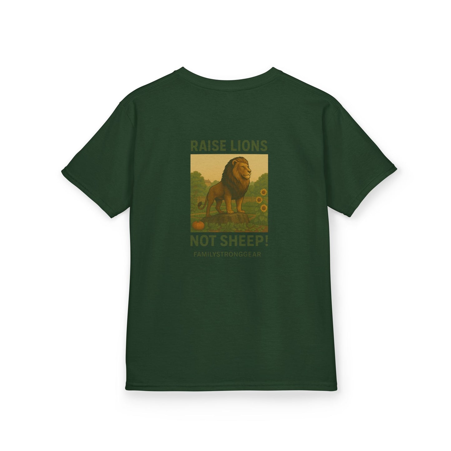 "Raise Lions Not Sheep" Kids Graphic Heavy Cotton Tee