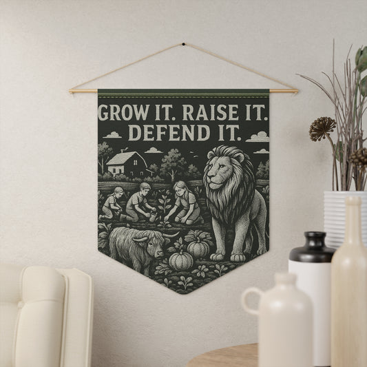 Inspirational Pennant Banner - "Grow It. Raise It. Defend It." - Home Decor for Gardeners & Nature Lovers