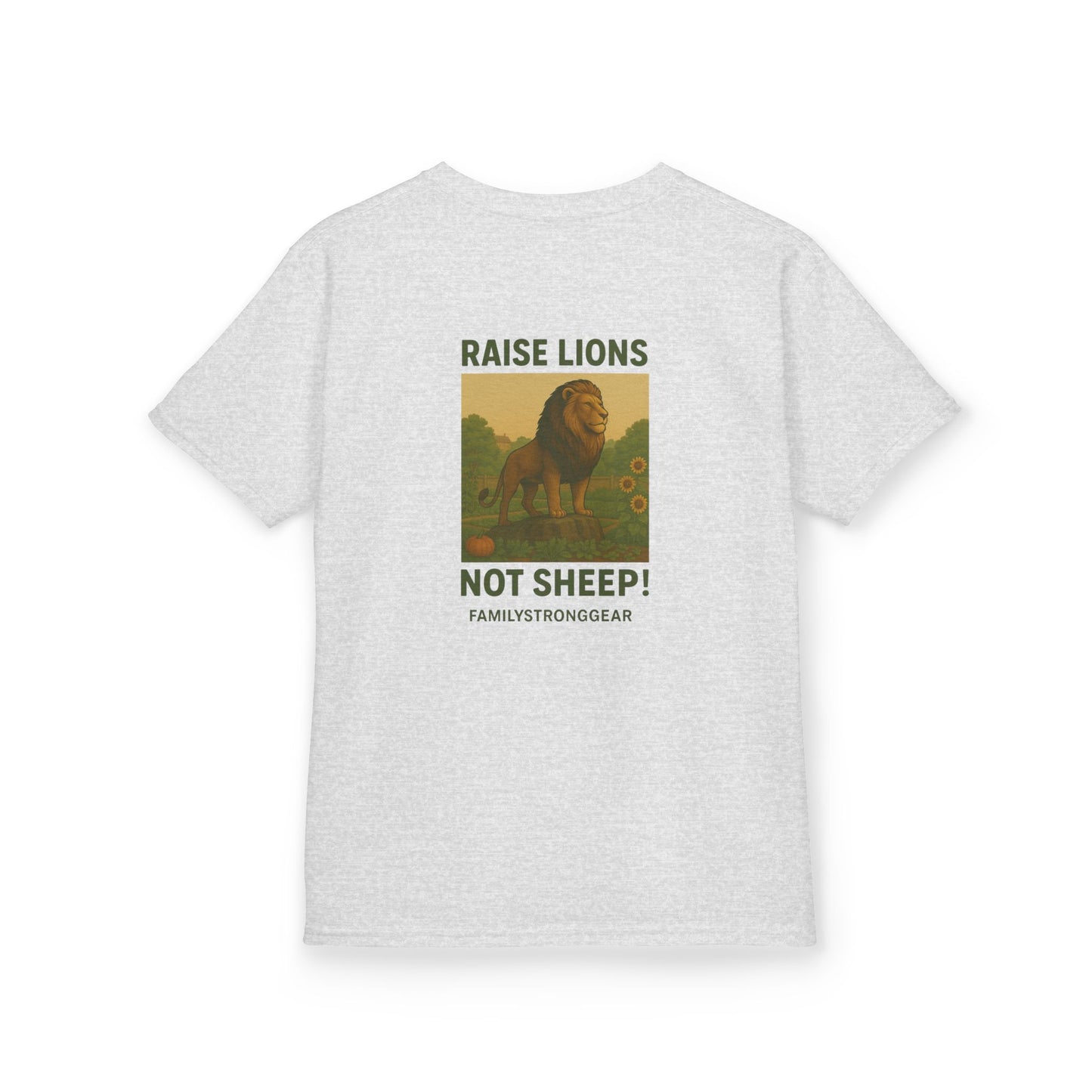 "Raise Lions Not Sheep" Kids Graphic Heavy Cotton Tee