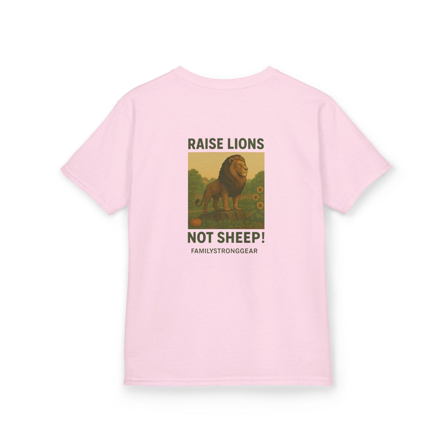 "Raise Lions Not Sheep" Kids Graphic Heavy Cotton Tee