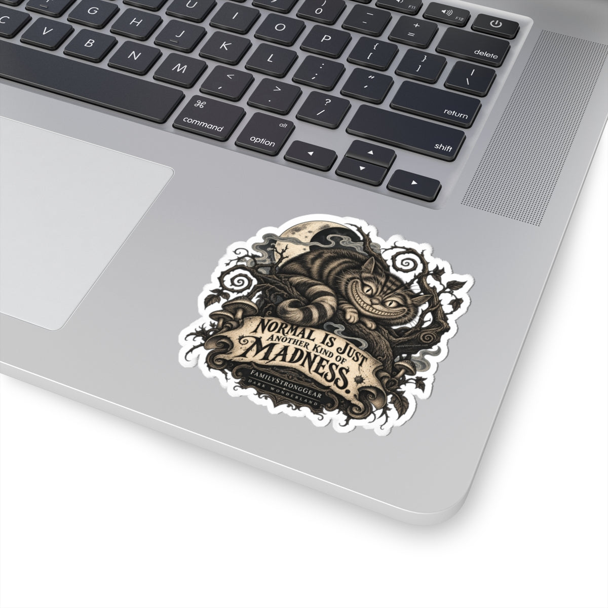 Dark Wonderland — Cheshire Cat “Normal Is Just Another Kind of Madness” Kiss-Cut Sticker
