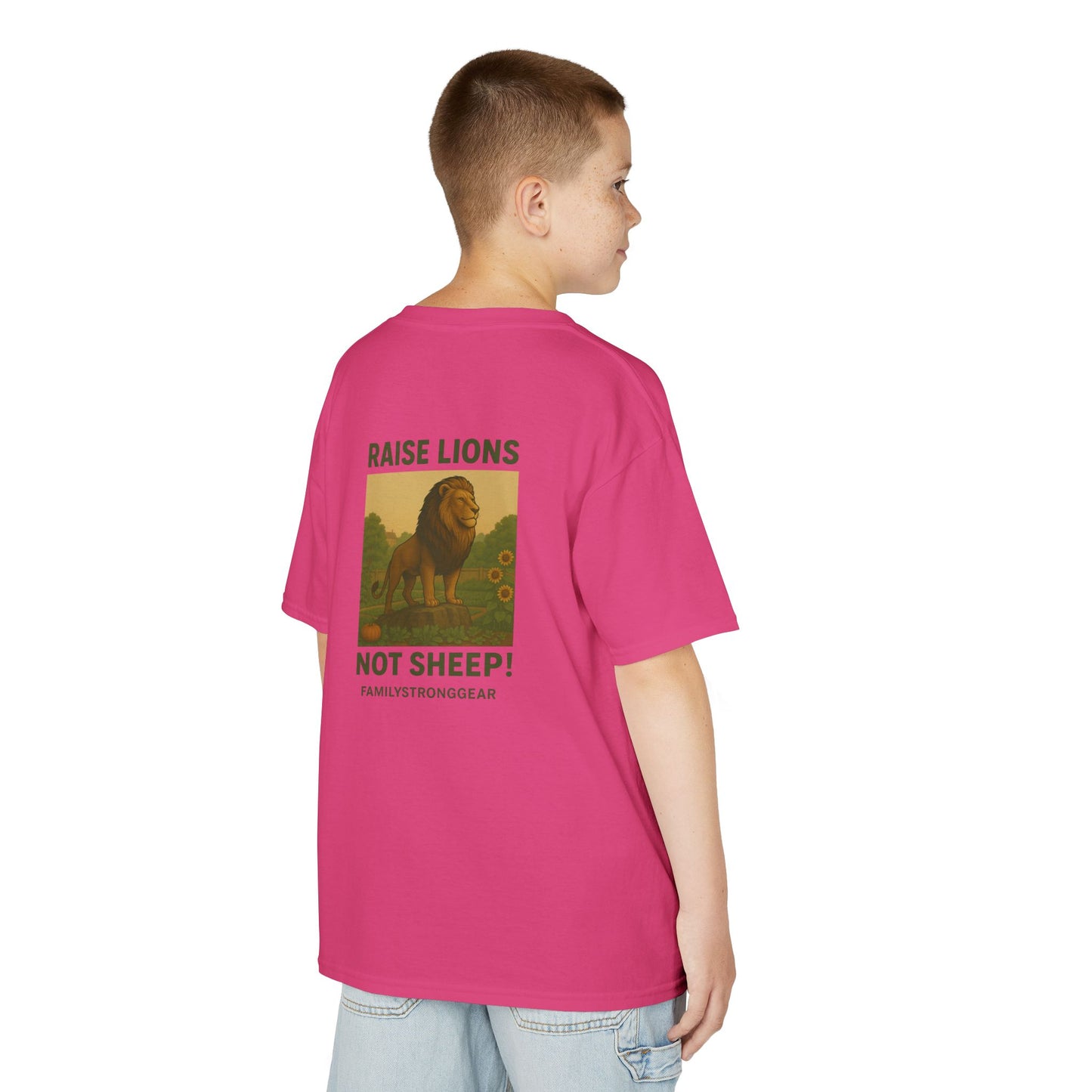 "Raise Lions Not Sheep" Kids Graphic Heavy Cotton Tee