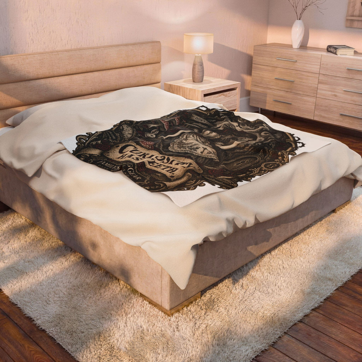 Dark Wonderland — Alice “Curiosity Has Teeth” Plush Blanket