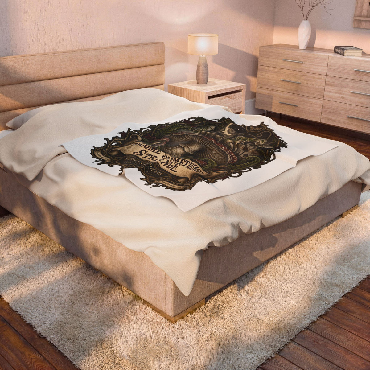 Dark Wonderland — Caterpillar “Become Something Strange” 50x60 Plush Blanket