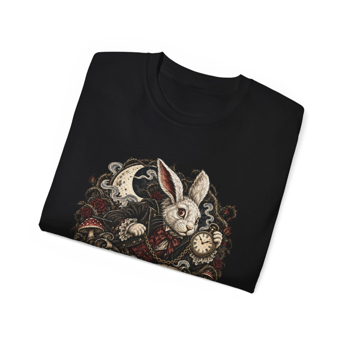Dark Wonderland — White Rabbit “Time Waits for No Wonder” Unisex Tee