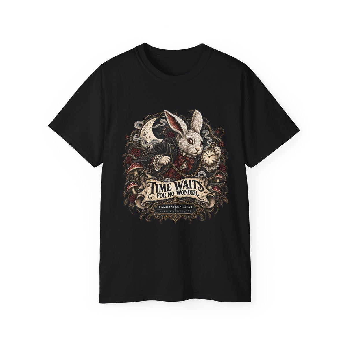 Dark Wonderland — White Rabbit “Time Waits for No Wonder” Unisex Tee