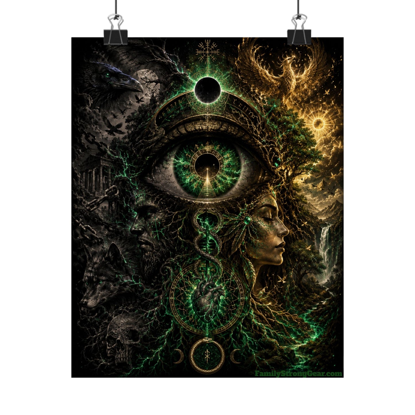 The Emerald Awakening — Mystical Eye Wall Art Poster