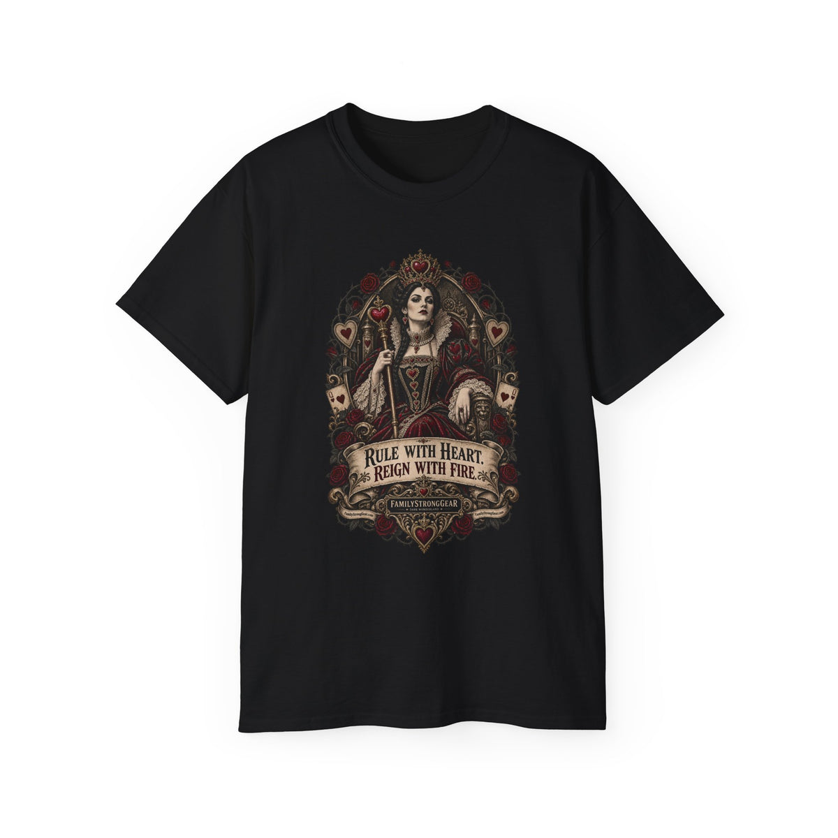 Dark Wonderland — Queen of Hearts “Rule with Heart, Reign with Fire” Unisex Tee
