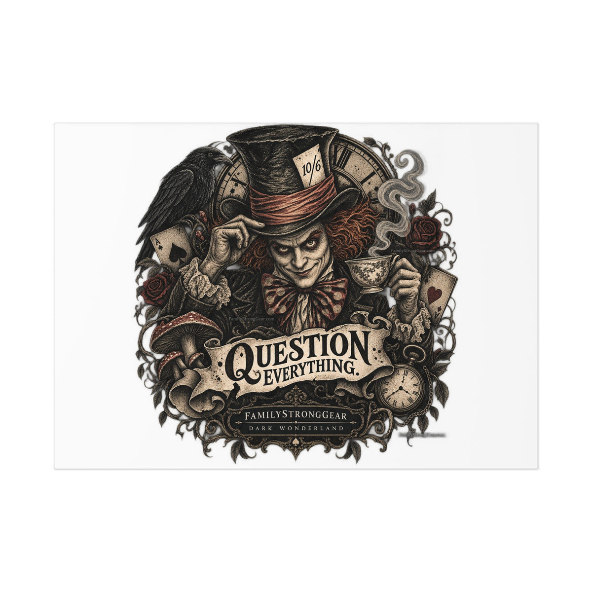 Dark Wonderland — Mad Hatter “Question Everything” Poster