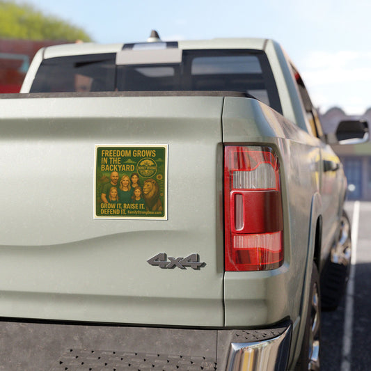Family Strong Car Magnet - "Freedom Grows in the Backyard" Design