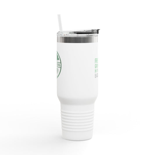 40oz Insulated Travel Mug - Freedom Grows in the Backyard