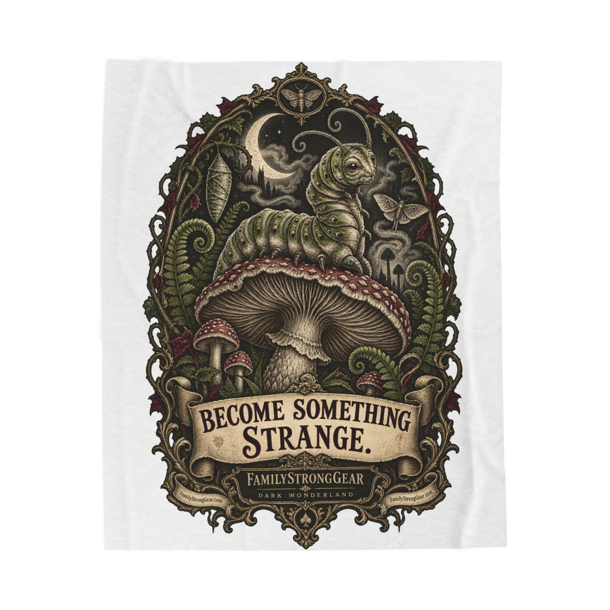 Dark Wonderland — Caterpillar “Become Something Strange” 50x60 Plush Blanket